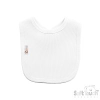 P4500-W: White Ribbed Velcro Bib